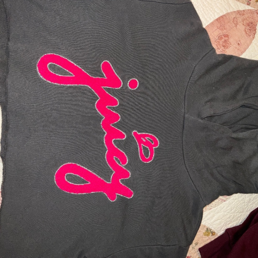 Vintage Juicy Couture 90’s/ 2000’s Cropped Brown and Pink hoodie